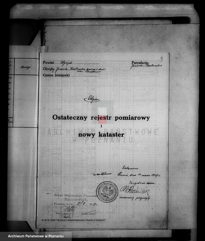 Obraz 7 z jednostki "Ostateczny rejestr pomiarowy i nowy kataster majątku Jeziorki Kosztowskie"