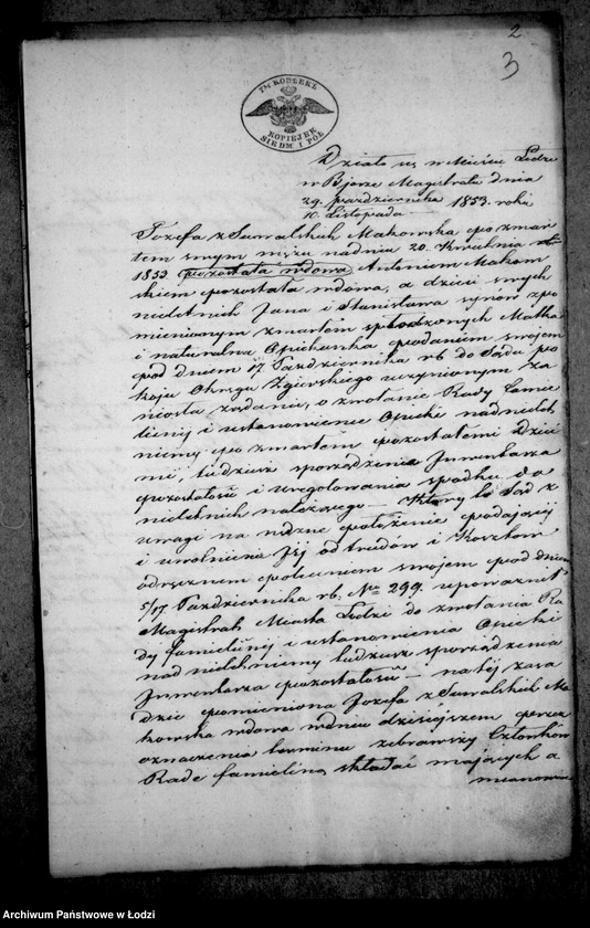 Obraz 7 z jednostki "Akta tyczące się ustanowienia opieki opieki nad nieletnimi dziećmi i sporządzenia spisu inwentarza pozostałości po zmarłym Antonim Makowskim"
