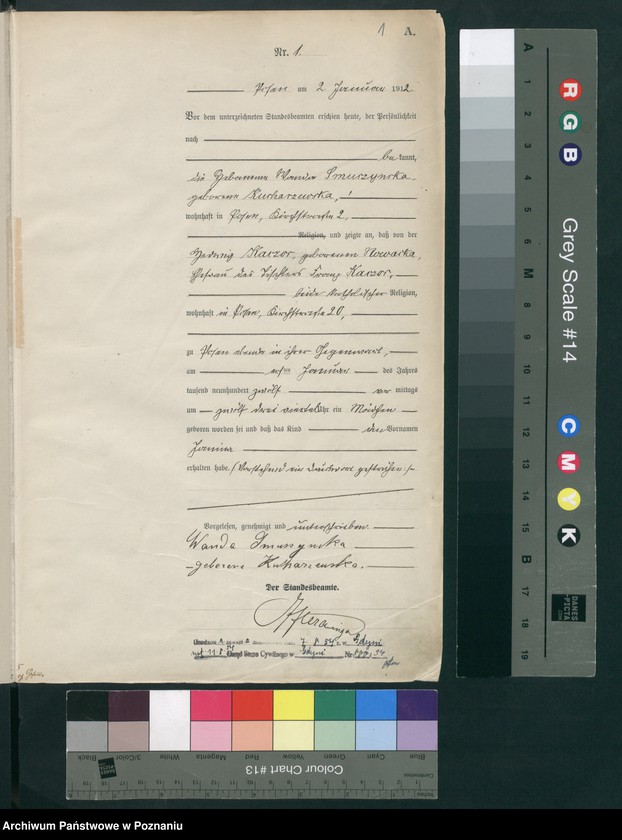 Obraz 3 z jednostki "Księga miejscowa urodzeń tom I [Rejestr główny urodzeń]"