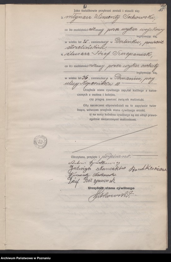 Obraz 17 z jednostki "Księga miejscowa małżeństw tom I [Rejestr główny małżeństw]"