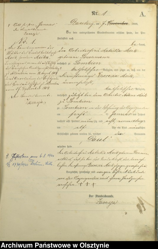 Obraz z jednostki "Geburts-Haupt-Register Nr 1 - 33"