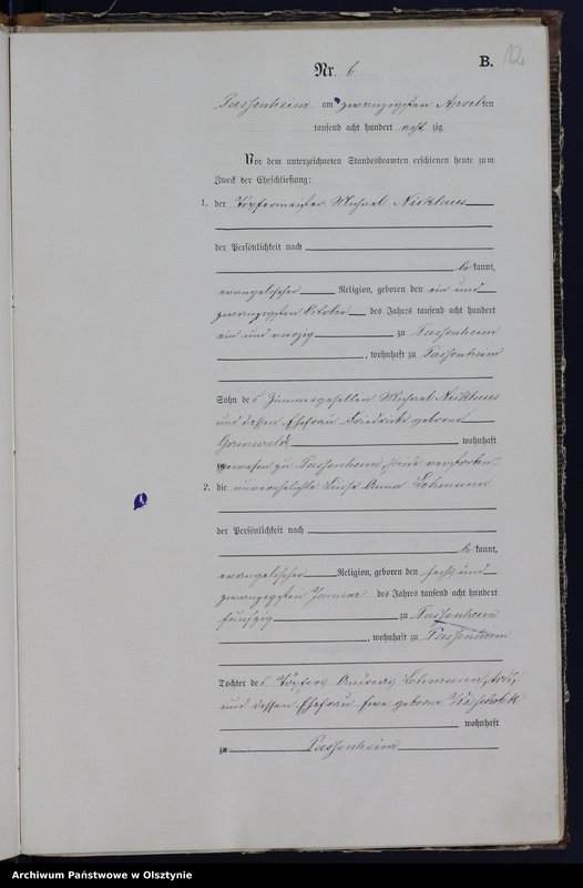 image.from.unit.number "Heiraths-Haupt-Register Nr 1 - 16"