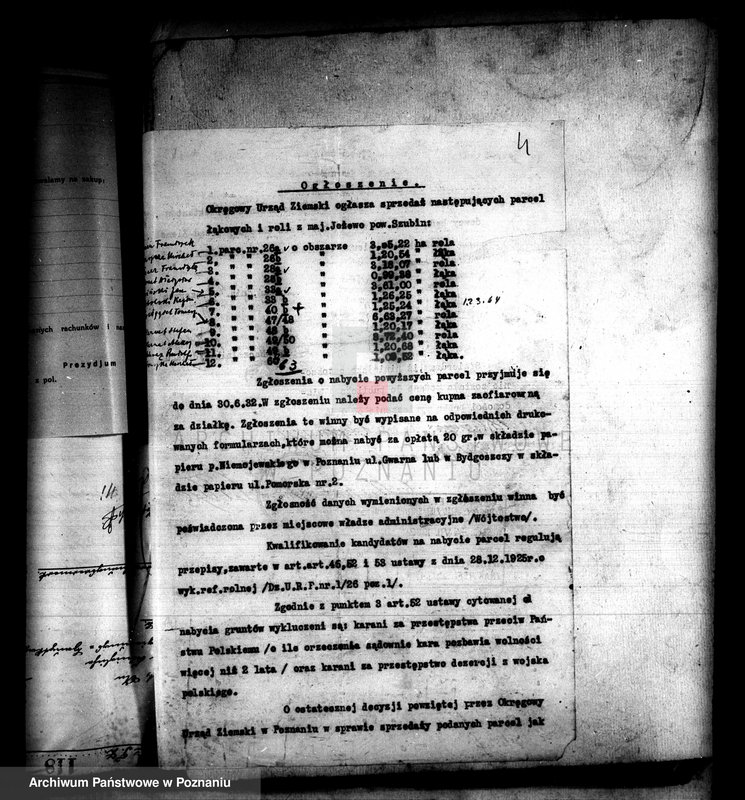 Obraz 8 z jednostki "Parcelacja majątku Jeżowo powiatu szubińskiego"