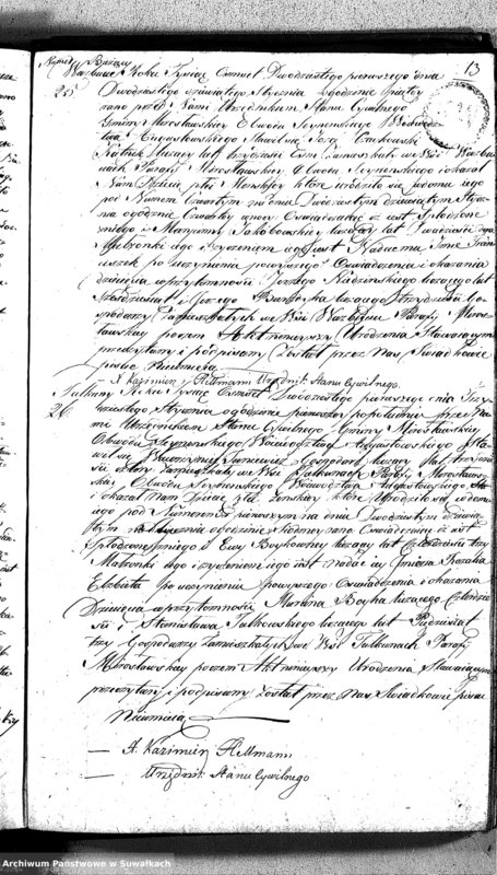 image.from.unit.number "Akta Urodzonych Gminy Mirosławskiey na Rok 1821- szy"