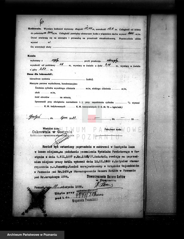 Obraz 10 z jednostki "Cukrownia w Gostyniu nr woj. kotła 1924"