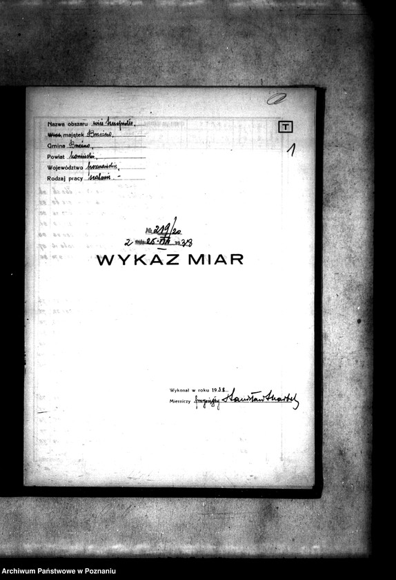 image.from.unit.number "Wykaz miar wsi Szczepidło -majątek Brzeźno powiatu konińskiego /prace scaleniowe/"