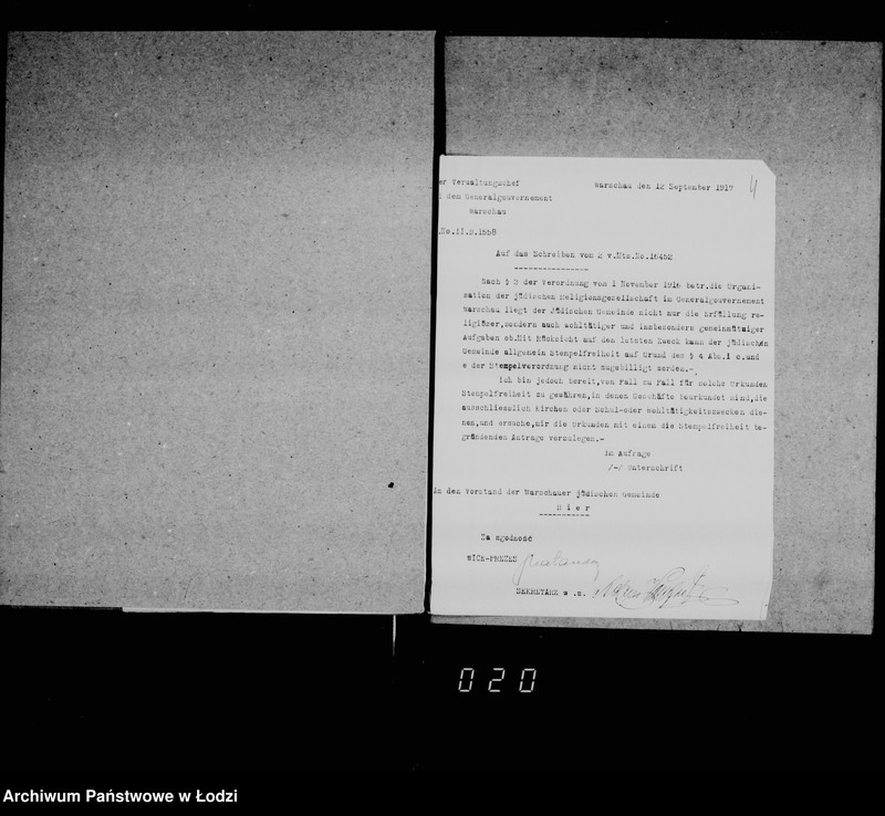 Obraz 8 z jednostki "Akta dotyczące zwolnienia dokumentów gminnych od opłat stemplowych"