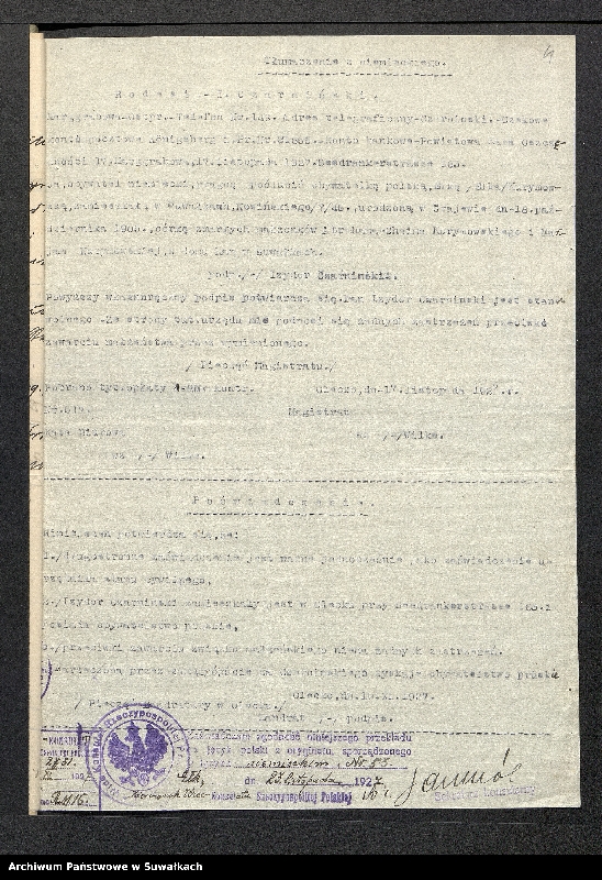 image.from.unit.number "Dowody do aktów ślubu Suwalskiego Okręgu Bożniczego 1928 rok"
