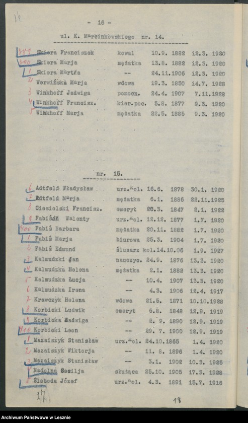 Obraz 19 z jednostki "[Obwód X - głosuje w Szkole Powszechnej Pomocniczej /listy wyborców/]"