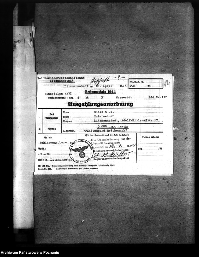 Obraz 18 z jednostki "Endabrechnung der Massnahme Warthedeichschliessung bei Wasserdamm (Dobrow), Kreis Warthbrücken"