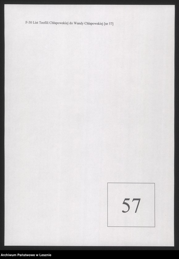 Obraz 1 z jednostki "List Teofili Chłapowskiej do Wandy Chłapowskiej"