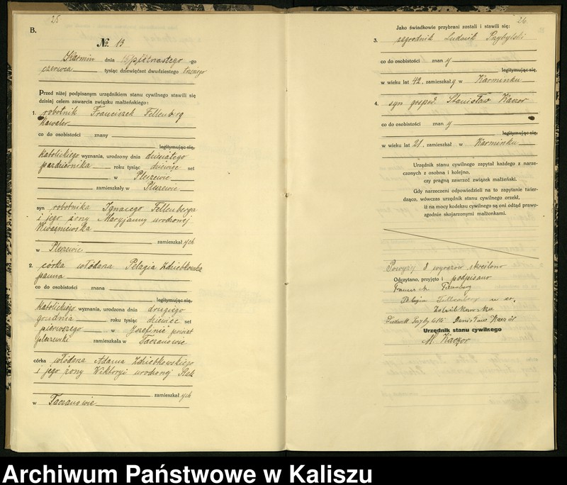 Obraz 16 z jednostki "[Księga małżeństw]"