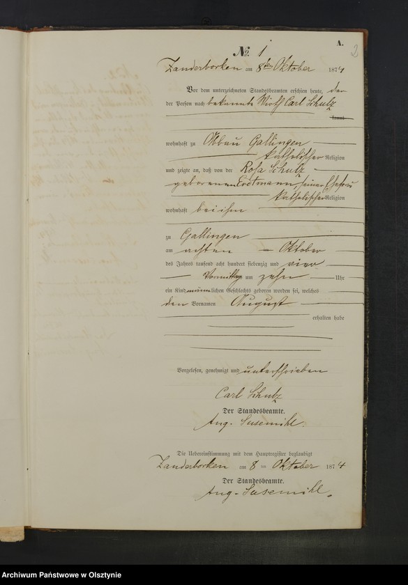 Obraz 5 z jednostki "Geburts-Neben-Register Nr 1 - 19"