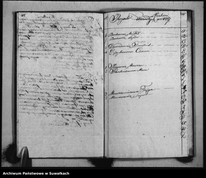 image.from.unit.number "Duplikat Aktów Urodzonych, Zaślubionych i Umarłych Urzędnika Stanu Cywilnego Wyznania Mojżeszowego Okręgu Puńsk z roku 1837."