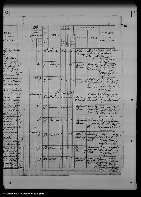 Obraz 13 z jednostki "[Kopie ksiąg metrykalnych parafii Ostrów z filiami Łowce, Morawsko, Tuczempy (dekanat Radymno)]"