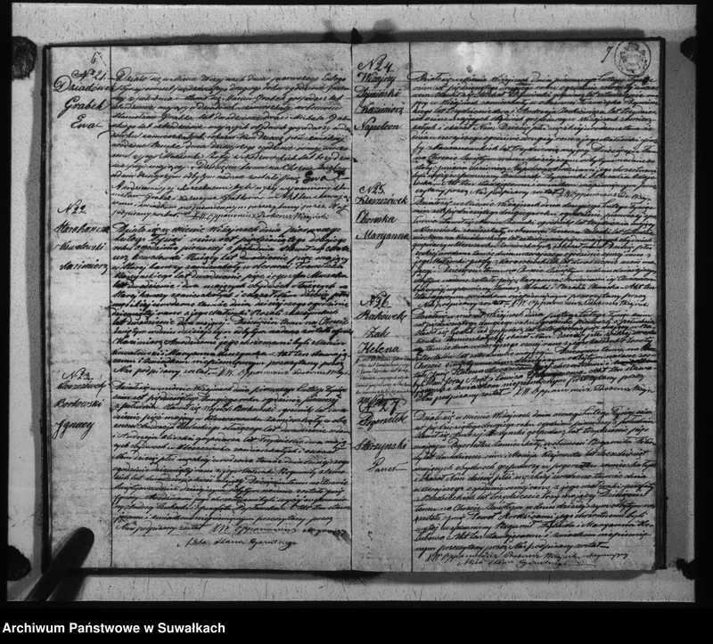 Obraz 6 z jednostki "Duplikat urodzonych, zaślubionych i umarłych parafii wiżajńskiej z roku 1852"
