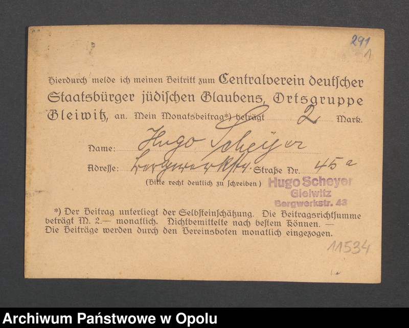 Obraz 3 z jednostki "[Scheyer Hugo, Gleiwitz]"