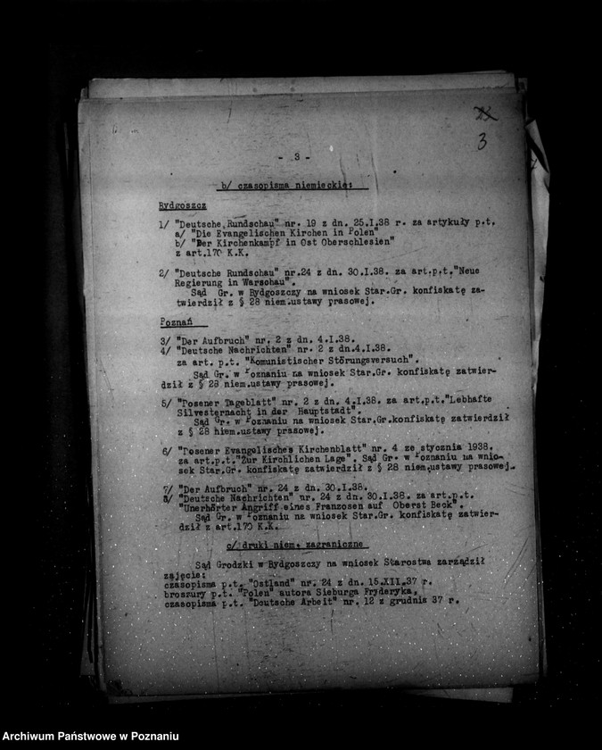 Obraz 7 z jednostki "Sprawozdania prasowe od stycznia do grudnia 1938 r."