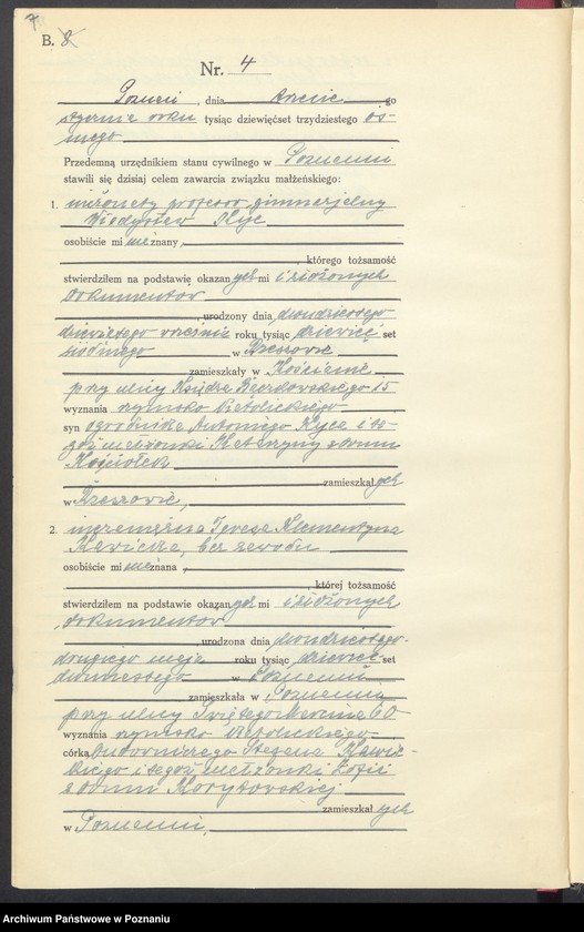 Obraz 9 z jednostki "Księga miejscowa małżeństw tom I [Rejestr główny małżeństw]"