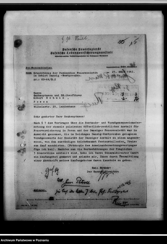 Obraz 19 z jednostki "Aufsicht über die Posensche Feuersozietät."