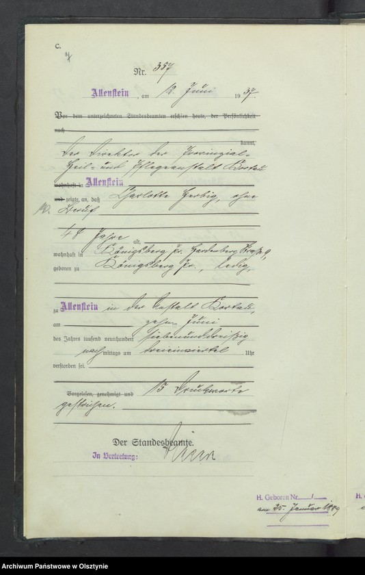 image.from.unit.number "Sterbe-Haupt-Register Tom II, Nr 352-717"