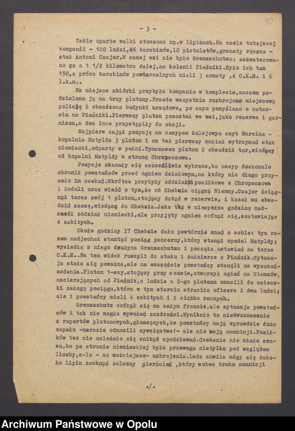 Obraz 12 z jednostki "[Wyglenda Jan "Geneza Pierwszego Powstania," "Boje Bytomskie", "Powstanie w obwodzie przemysłowym" oraz "Bój w pszczyńskich lasach"]"