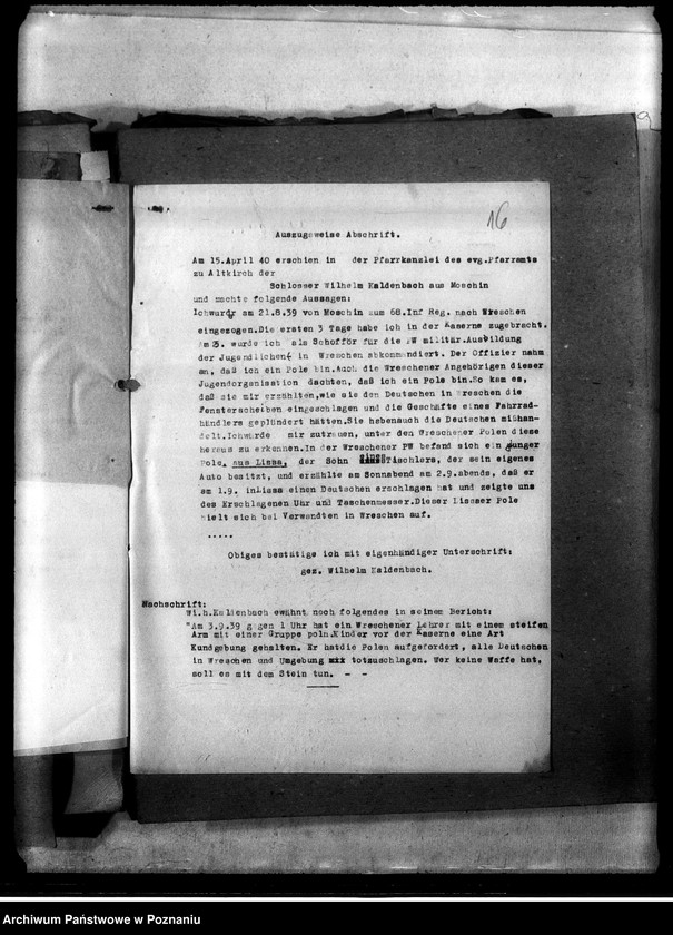 Obraz 20 z jednostki "Korespondencja w sprawie miejscowych Niemców, którzy zginęli w 1939 roku K - Z"