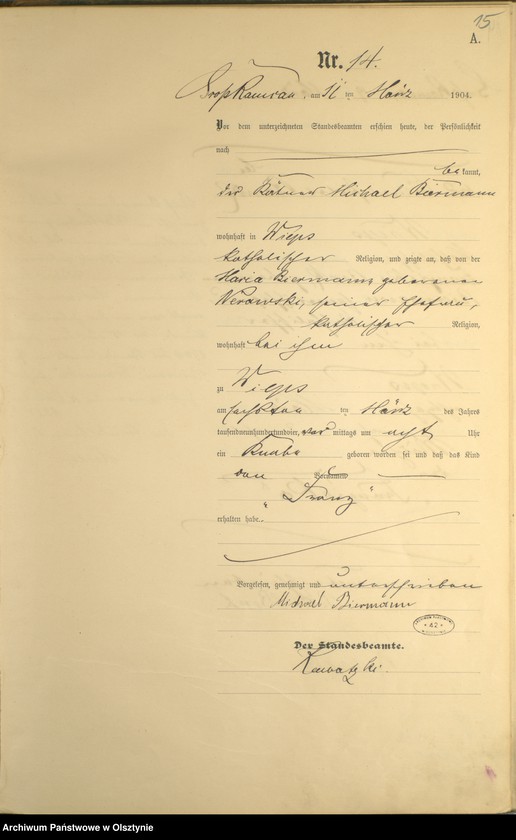 image.from.unit.number "Geburts-Haupt-Register Nr 1 - 83"