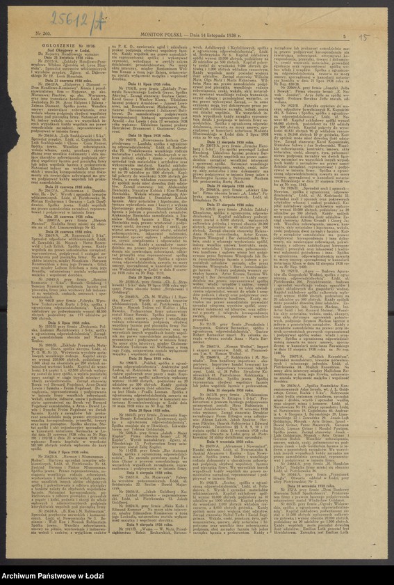 Obraz 17 z jednostki "Dom Handlowo-Komisowy- Aron Helpern, Szlama Zelman Diament- komis i przedstawicielstwo firm- Rygawar sp. akc. Piast sp. akc. oraz inne tranzakcje handlowe"