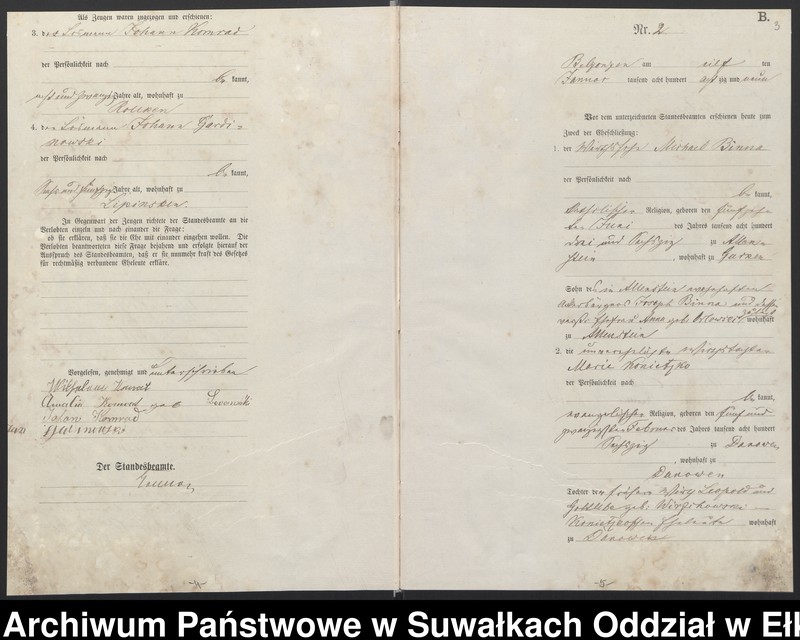 image.from.unit.number "Heiraths-Haupt-Register des Königlichen Preussischen Standes-Amtes Belzonzen Kreis Johannisburg"