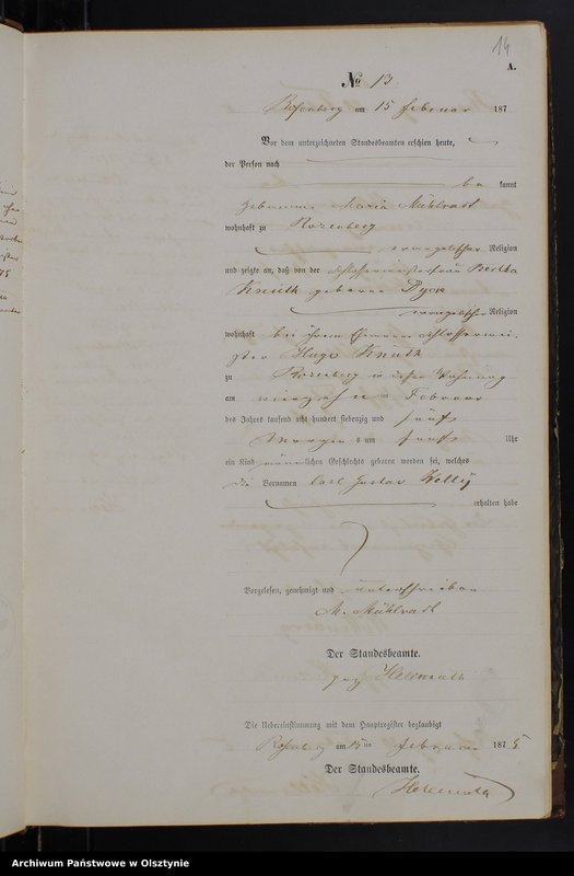 Obraz 16 z jednostki "Geburts-Neben-Register Nr 1 - 121"