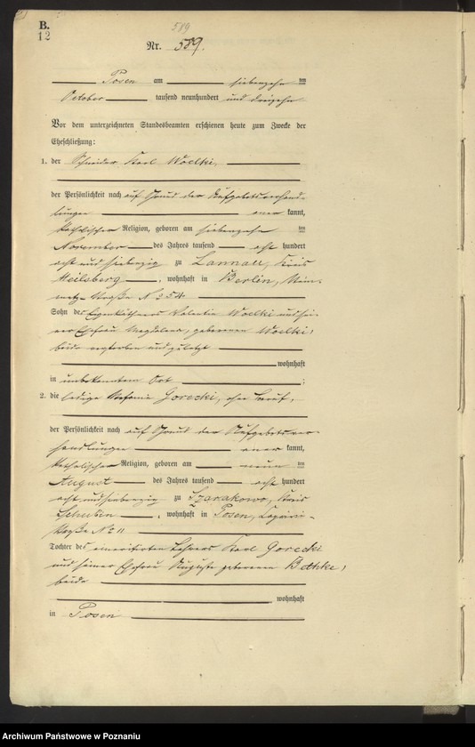 Obraz 14 z jednostki "Księga miejscowa małżeństw tom III [Rejestr główny małżeństw]"