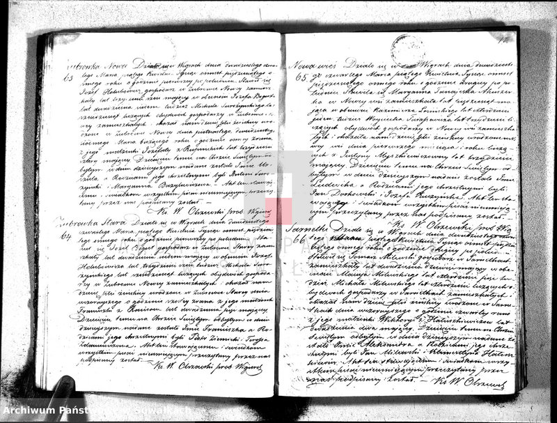 image.from.unit.number "Duplikat akt urodzonych, zaślubionych i zmarłych parafii wigierskiej na rok 1858"
