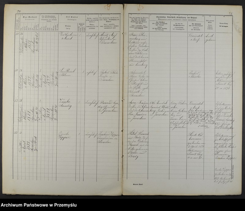 image.from.unit.number "Dupplicat vom Geburts-Matrikel Buche des Jaroslauer Matrikel-Bezirkes pro 1877"