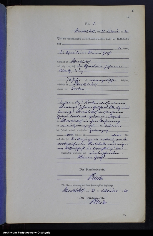 image.from.unit.number "Sterbe-Neben-Register Nr 1 - 20 [ Księga zgonów - wtóropis ]"