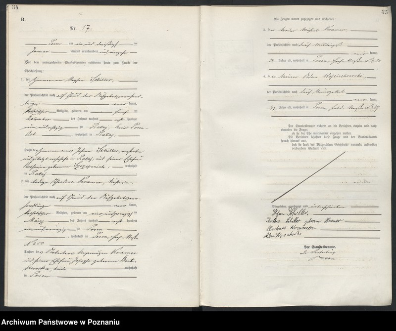 Obraz 19 z jednostki "Księga miejscowa małżeństw tom I [Rejestr główny małżeństw]"