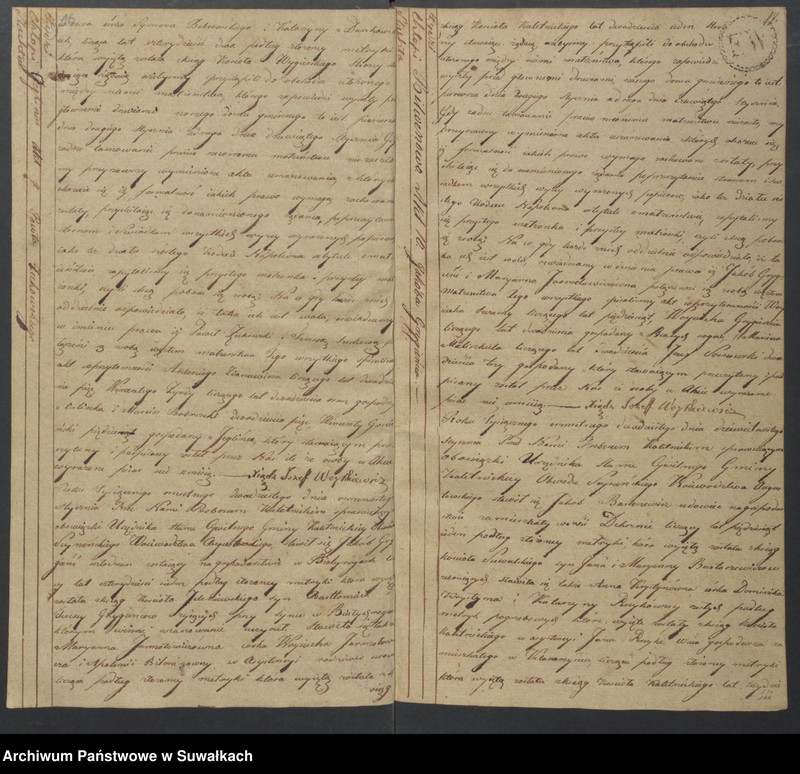 image.from.unit.number "Akta Ślubów Urzędnika Stanu Cywilnego Gminy Kaletnickiey, od dnia 1-go Stycznia do dnia ostatniego Grudnia 1820 roku."