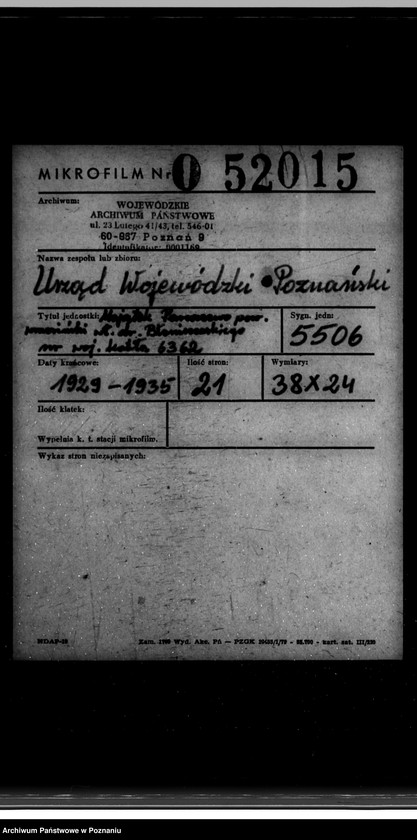 Obraz 2 z jednostki "Majątek Paruszewo powiat wrzesiński własność Dr Błociszewskiego nr woj. kotła 6362"