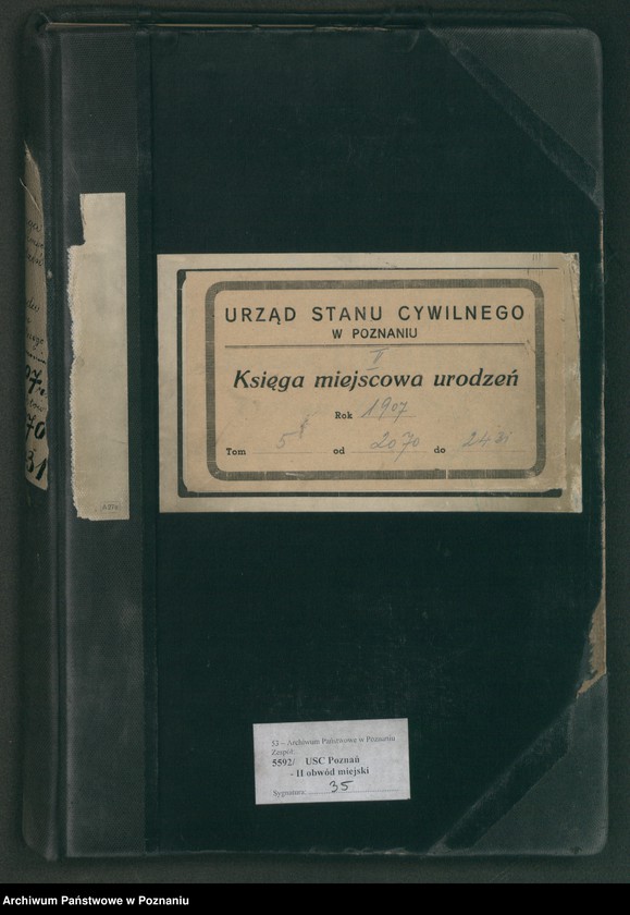 Obraz 2 z jednostki "Księga miejscowa urodzeń tom V [Rejestr główny urodzeń]"