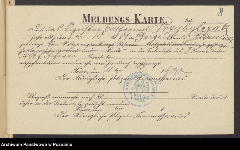 Obraz 10 z jednostki "Die von den Verlobten beigebrachten Urkunden zur Eheschliessung pro 1900"