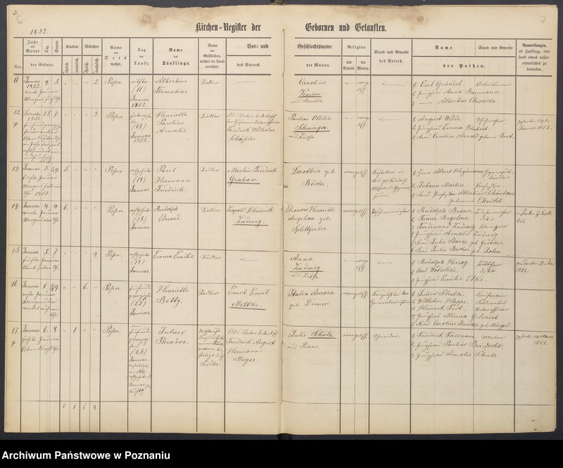 Obraz 6 z jednostki "Duplikat der Register der Gebornen, Getauften, Getrauten und Verstorbenen"