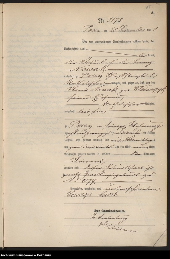 Obraz 18 z jednostki "Księga urodzeń t. VI"