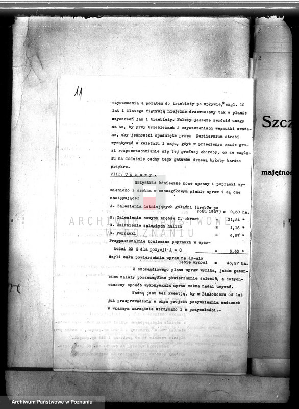 image.from.unit.number "Plan urządzenia gospodarstwa leśnego dla lasu majętności Białokosz powiat międzychodzki 1929-1939"