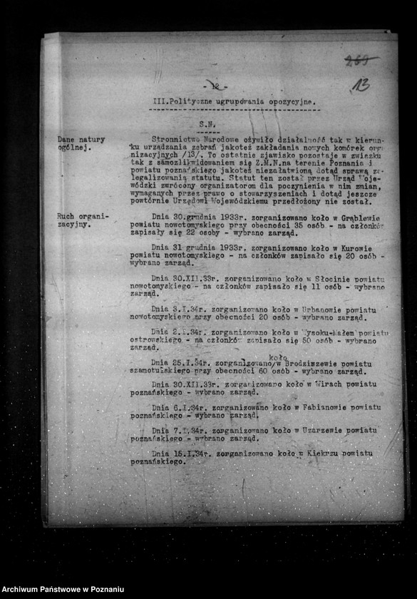 Obraz 17 z jednostki "Sprawozdania z polskiego legalnego ruchu politycznego za miesiące styczeń, luty, marzec 1934 r."