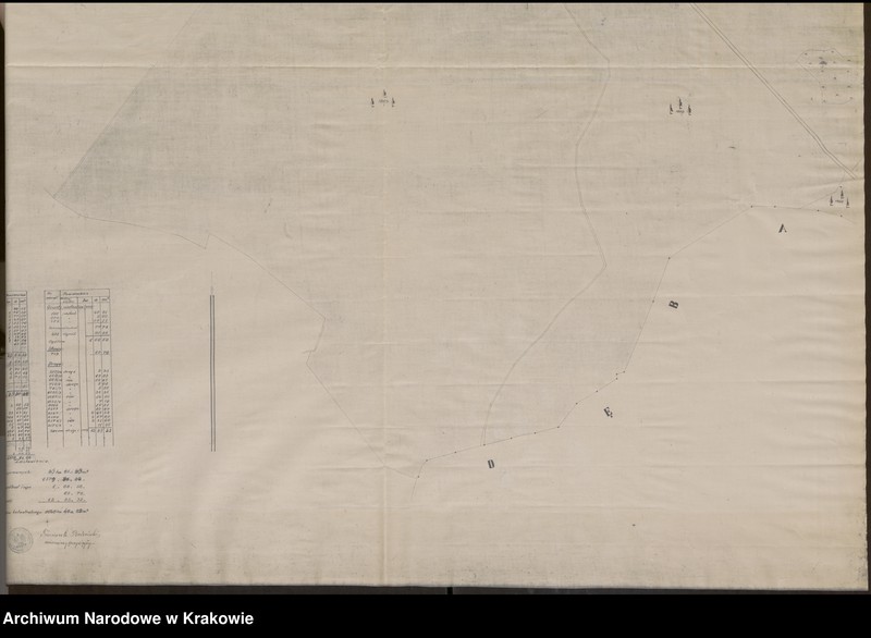 image.from.unit.number "Plan sytuacyjny na podstawie mapy katastralnej gminy Jadachy. Własność Z. hr. Tarnowskiego"