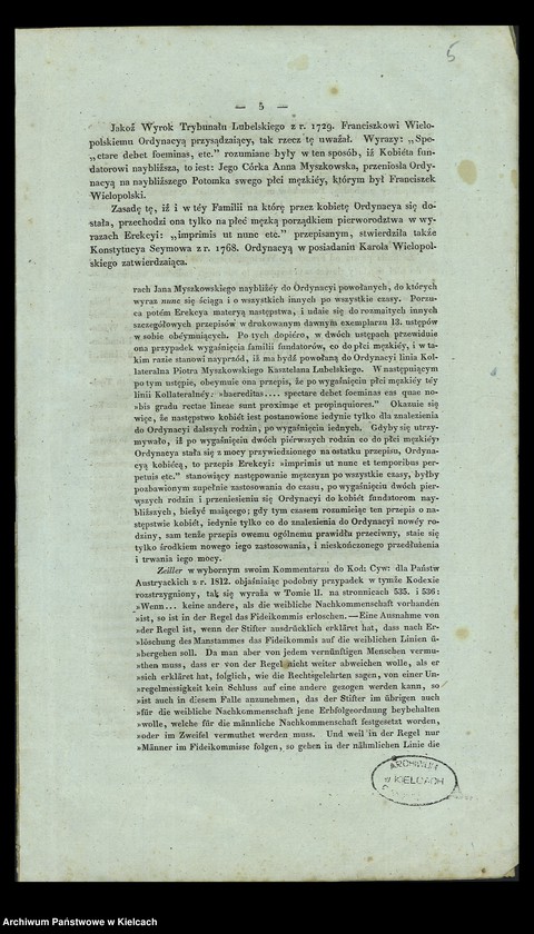 image.from.unit.number "Mapy genealogiczne Myszkowskich, Wielopolskich, wraz z opisem początku Ordynacji"