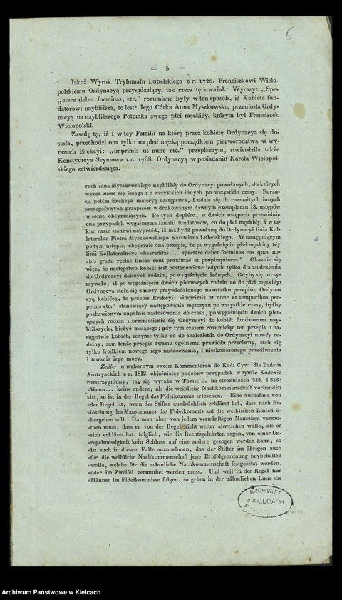 image.from.collection.number "Mapy genealogiczne Myszkowskich, Wielopolskich, wraz z opisem początku Ordynacji"