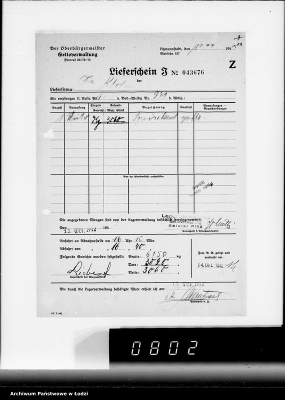 image.from.unit.number "Lebensmitteleinkauf. Aufträge, [Lieferscheinen und Rechnungen] 17526-17545. [Zamówienia i dostawa ziemiopłodów do Getta]"