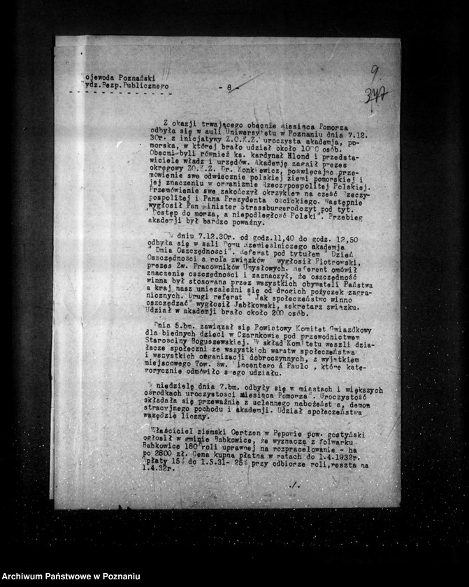 Obraz 12 z jednostki "Sprawozdania sytuacyjne tygodniowe za czas od 5 grudnia 1930 r. do dnia 1 stycznia 1931 r. /nr 58-61/"
