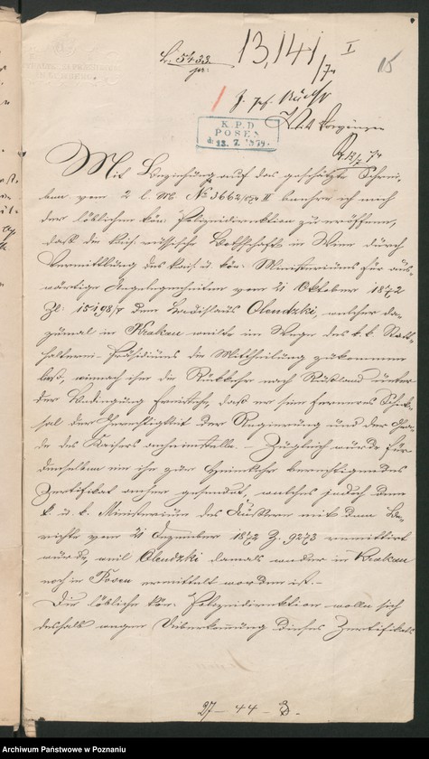 Obraz 19 z jednostki "A. betr. Dr W. M. von Olendzki"